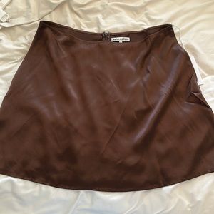 Brown REFORMATION silk mini skirt